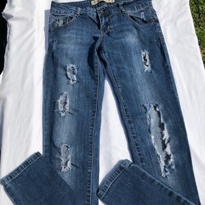 Zara TRF Distressed Jeans Sz 4